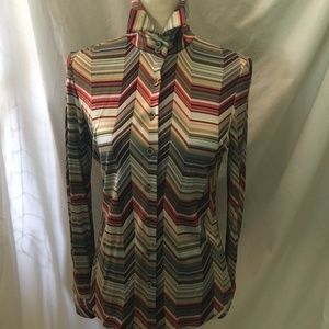Bill Blass New York, rainbow prism pattern, size 6 blouse